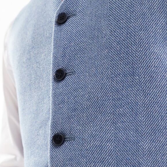 ASOS DESIGN Skinny Suit Vest with Wool  Blue Chest 42 Regular NWT IN PACKAGE - Picture 4 of 10